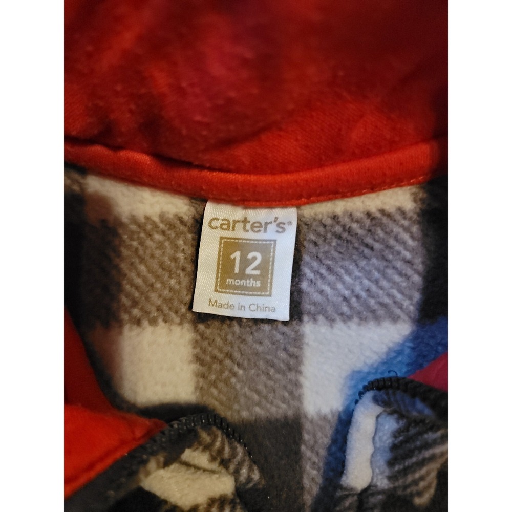 Lot Of 3 Boys Carter's Zip-Up Fleece Jackets & Pullover Sweater Size 12 Month - Picture 6 of 8